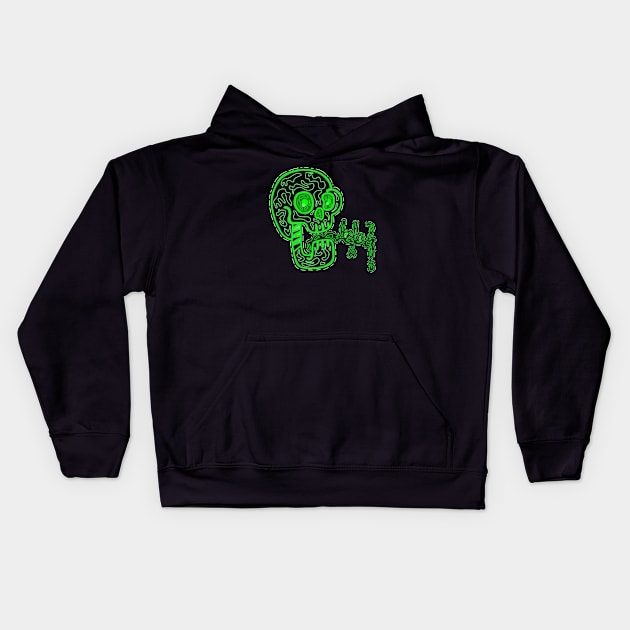 Skull Blah Kids Hoodie by mm92